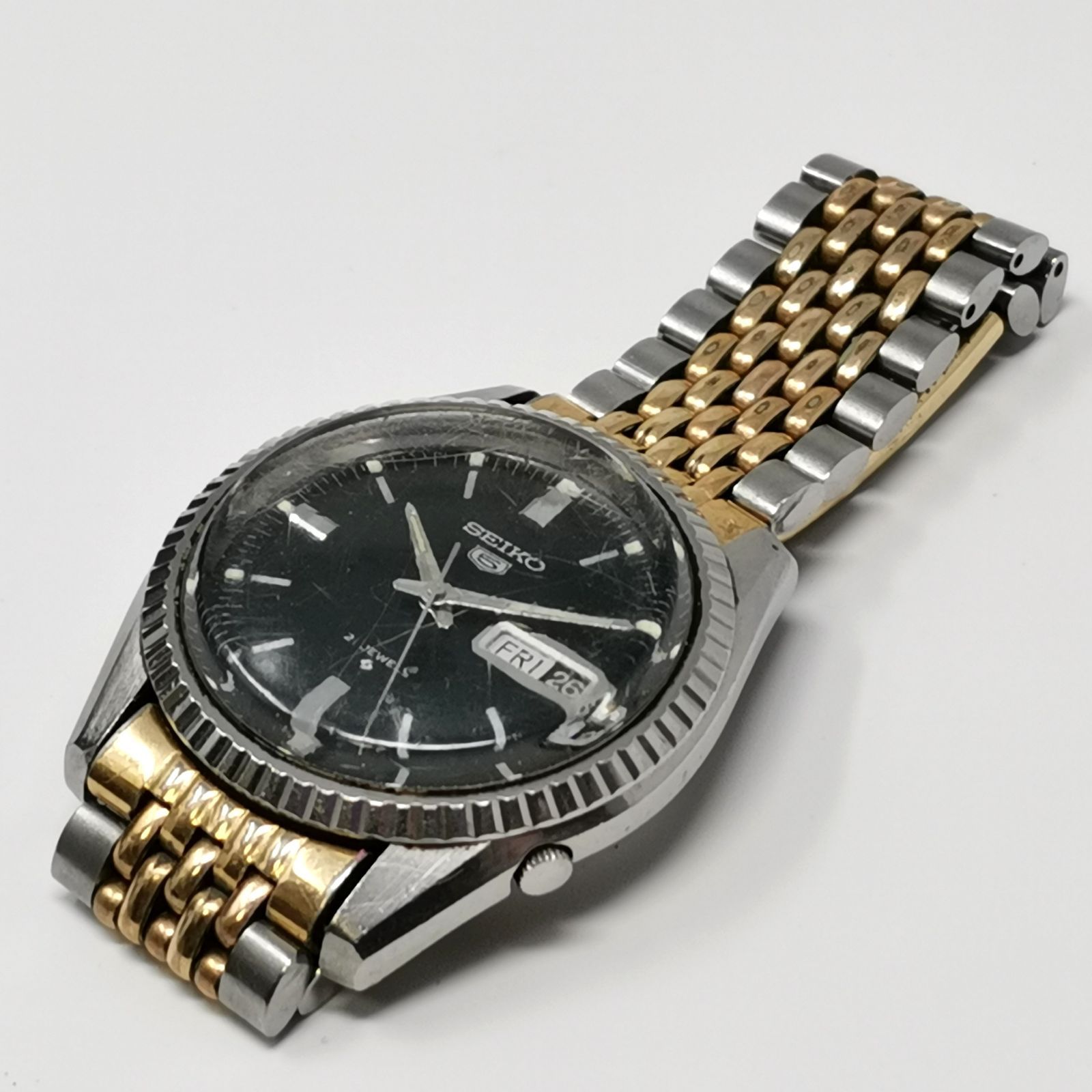 SEIKO 5 セイコー ファイブ 6119-8031 メンズ 自動巻き オートマチック 腕時計 機械式 21石 社外ベルト 稼働品 中古品 管理番号 KKVNMKO587