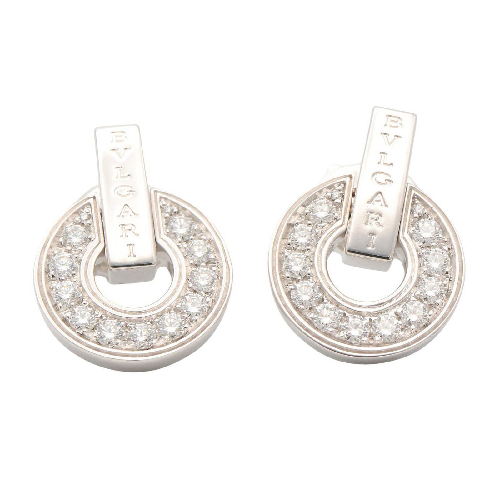 ブルガリ BVLGARI ピアス ブルガリブルガリ オープンワーク ダイヤ ピアス K18WG（ホワイトゴールド） ダイヤモンド ブルガリブルガリ オープンワーク ダイヤ ピアス