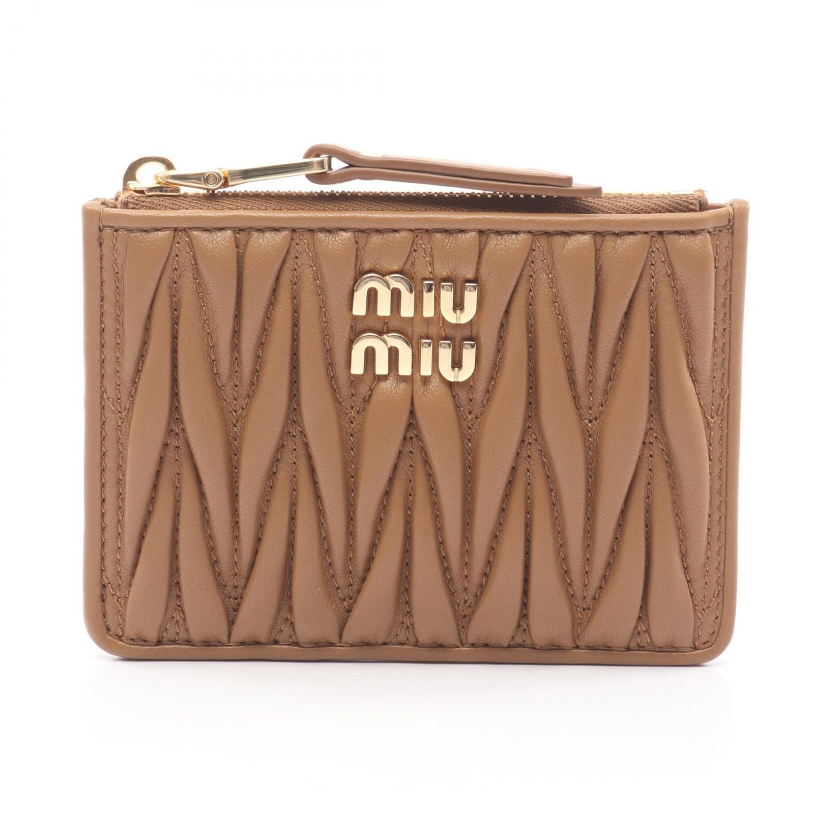 ミュウ ミュウ Miu Miu カードケース MATELASSE'MIU マテラッセ コインケース 5MC093AFPPF098L ブラウン レザー マテラッセ コインケース レディース 新品
