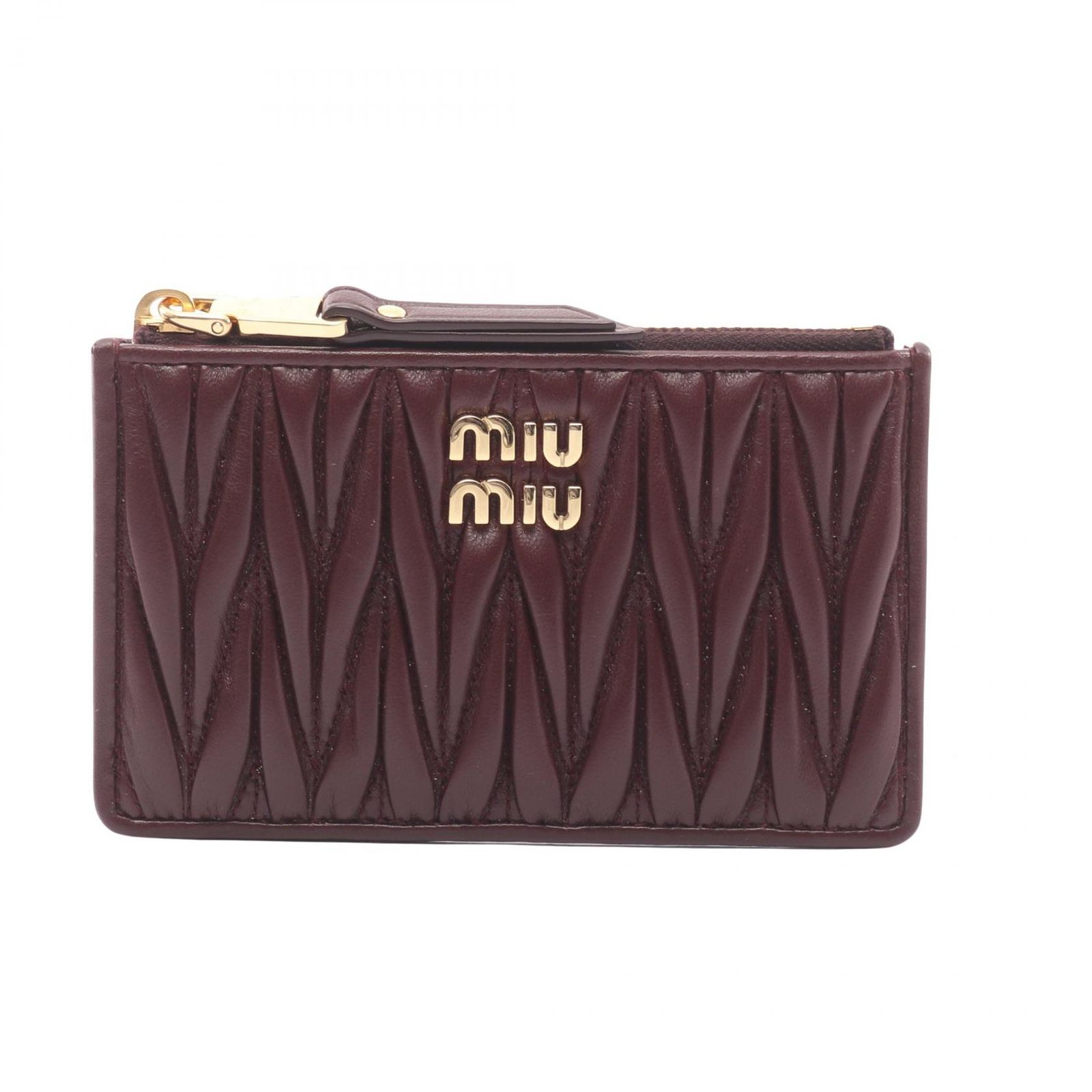 ミュウ ミュウ Miu Miu コインケース MATELASSE'MIU マテラッセ 5MB06MAFPPF0007 ボルドー レザー マテラッセ コインケース レディース 新品