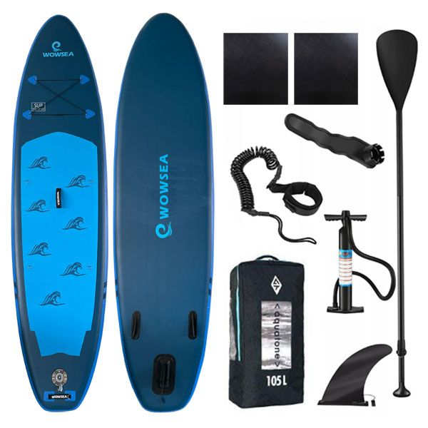 中古品 SUP サップ インフレータブルパドルボード WOWSEA ダークブルー オールラウンド スタンドアップパドルボード マリンスポーツ