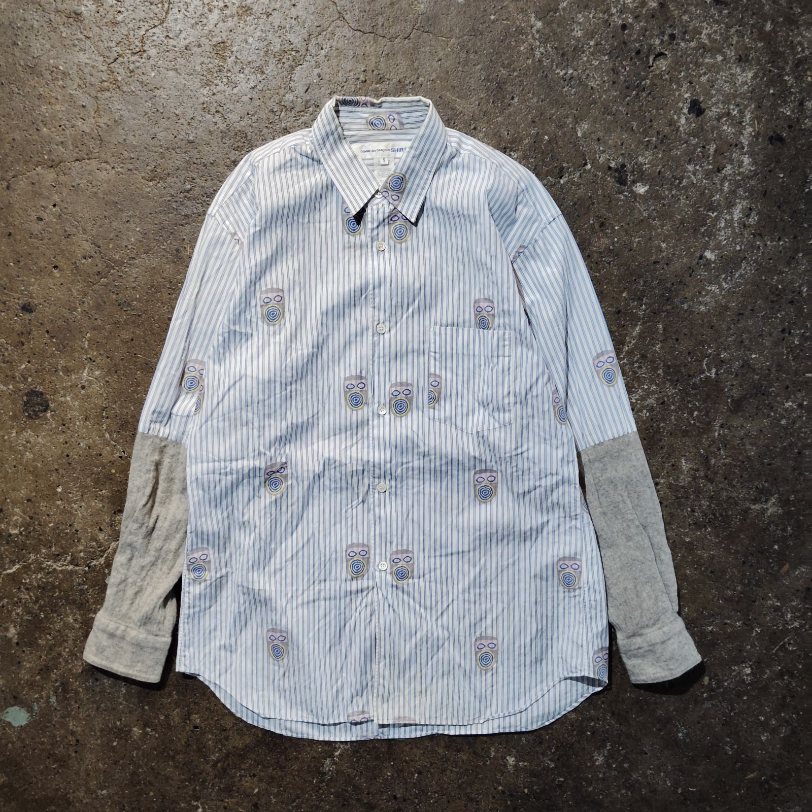 COMME des GARCONS SHIRT 19ss 袖切替ストライプシャツ コムデギャルソンシャツ 2019ss