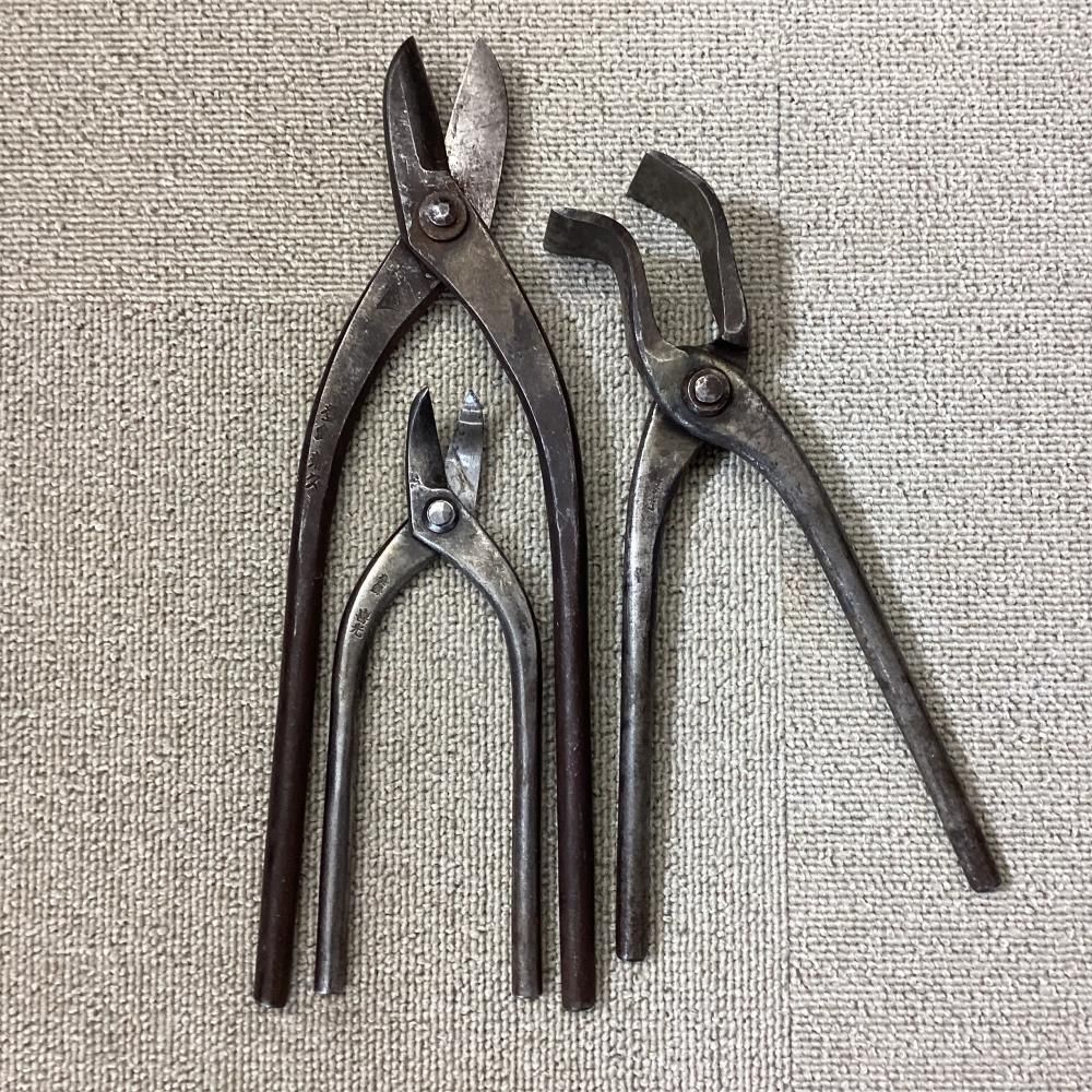 【中古品】喜光 板金ツカミ＆板金鋏 /兼久 板金鋏 3点セット【203】