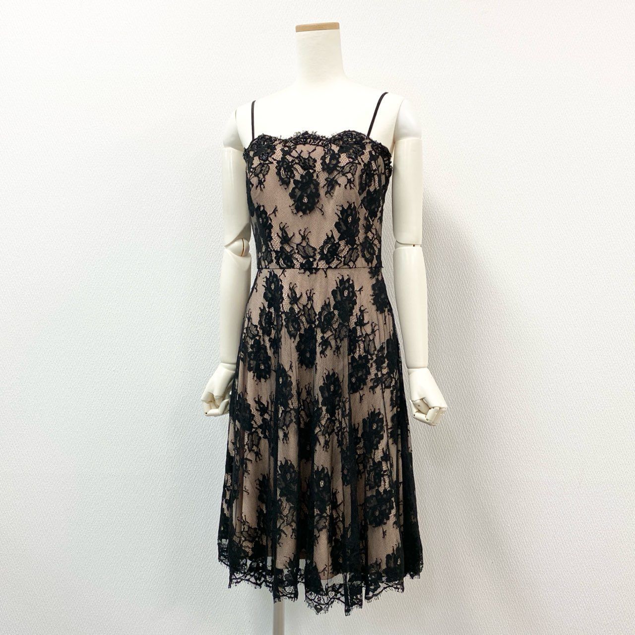 31i8 TADASHI SHOJI タダシショージ フラワーレース ドレスワンピース パーティードレス サイズ2 ブラック ベージュ 画像参照 レディースu02t