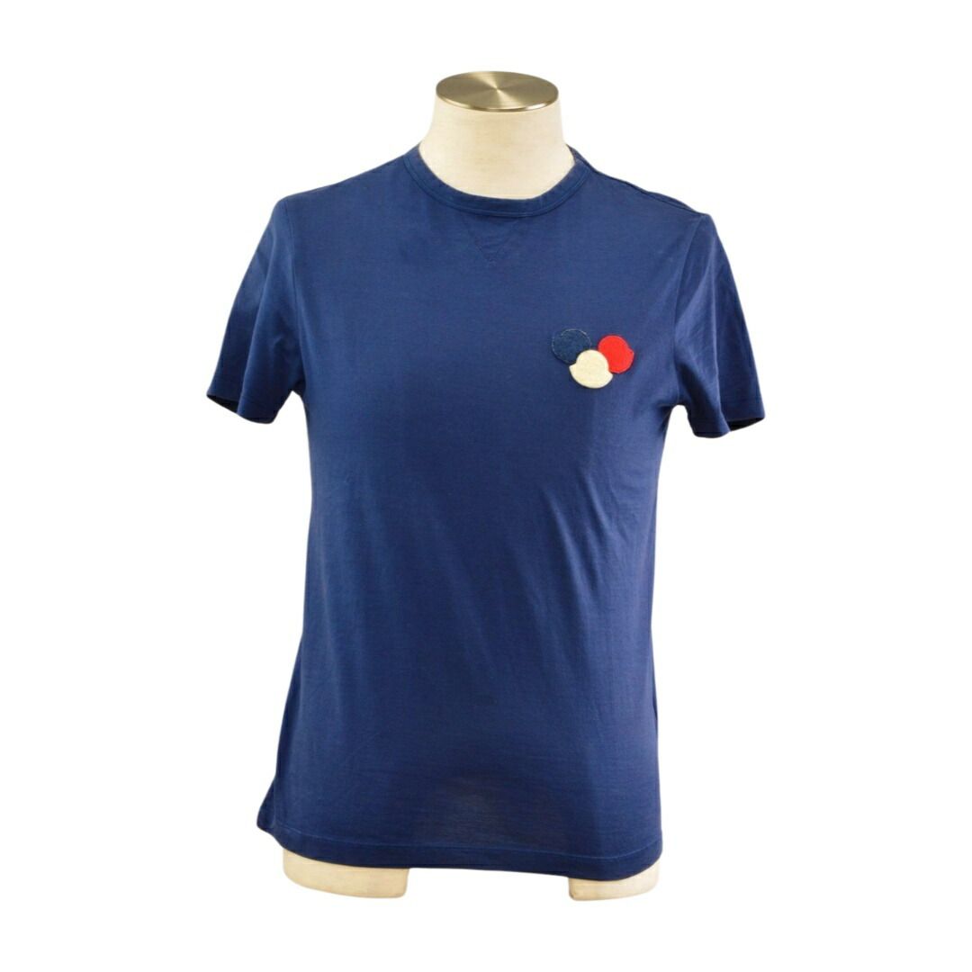 モンクレール MONCLER Tシャツ ロゴ 半袖 ネイビー コットン ワッペン メンズ F-S4817