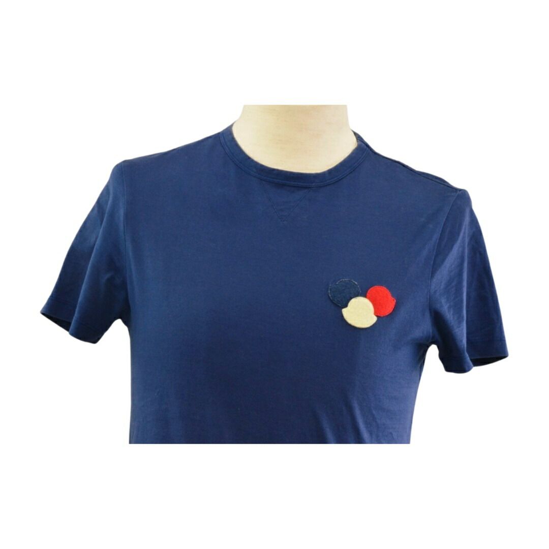 モンクレール MONCLER Tシャツ ロゴ 半袖 ネイビー コットン ワッペン