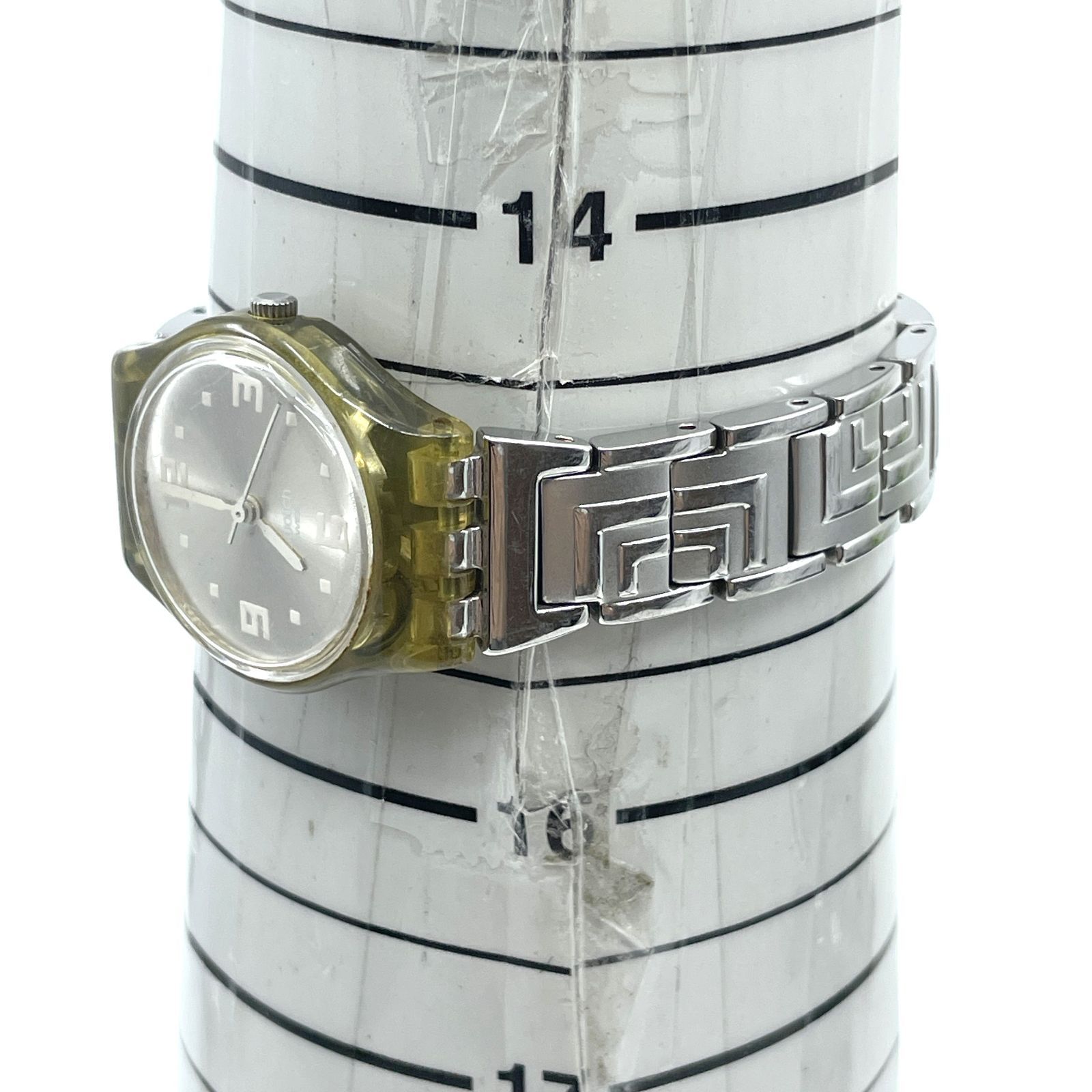 動作未確認 Swatch スウォッチ 腕時計 クォーツ シルバー文字盤 