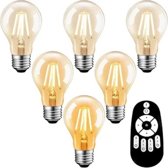 LED電球 6個セット フィラメント電球 6W（60W形相当） 806LM E26口金 リモコン付き ボール電球 透明全方向タイプ 高輝度 led照明 常夜灯 昼光色 昼白色 電球色 広配光タイプ 省エネ（リモコン電池別売）