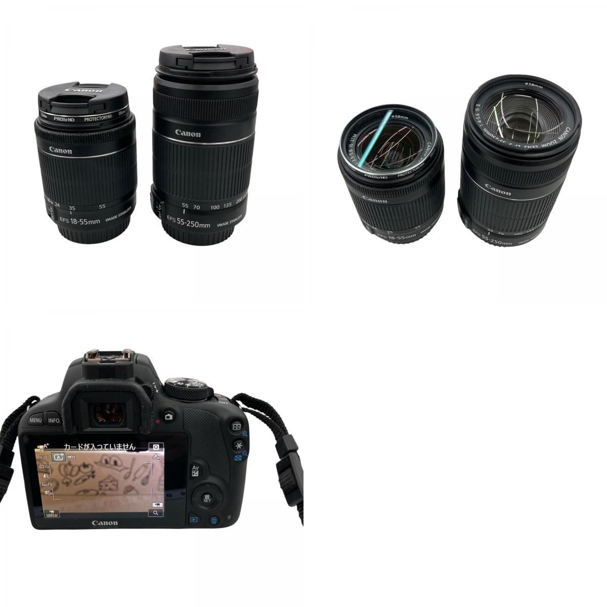 186000 動作確認済み canon キャノン 現状品 EOS Kiss X7 ダブルレンズ