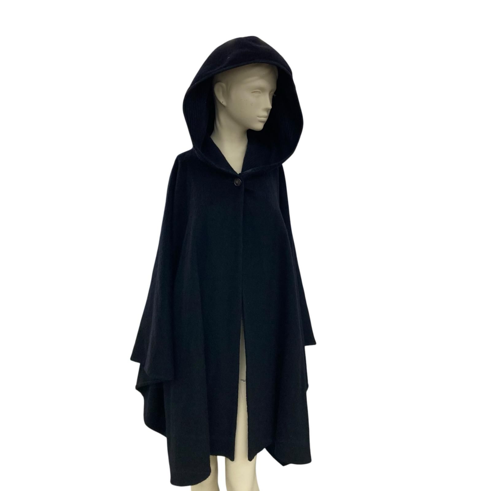 186004 Loro Piana ロロピアーナ 最高級 カシミヤ100% ポンチョ ケープコート ブラック カシミヤ