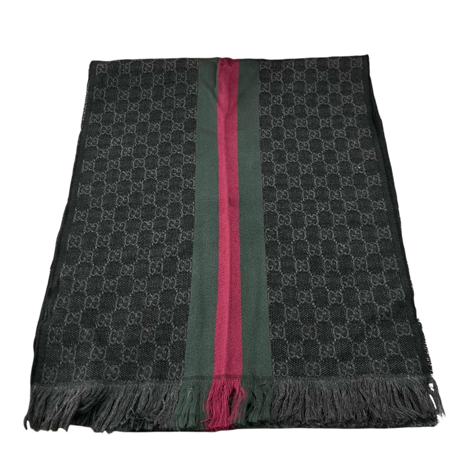 GUCCI ストール　マフラー 186005 現状品 GUCCI グッチ GGパターン ストール マフラー ユニ