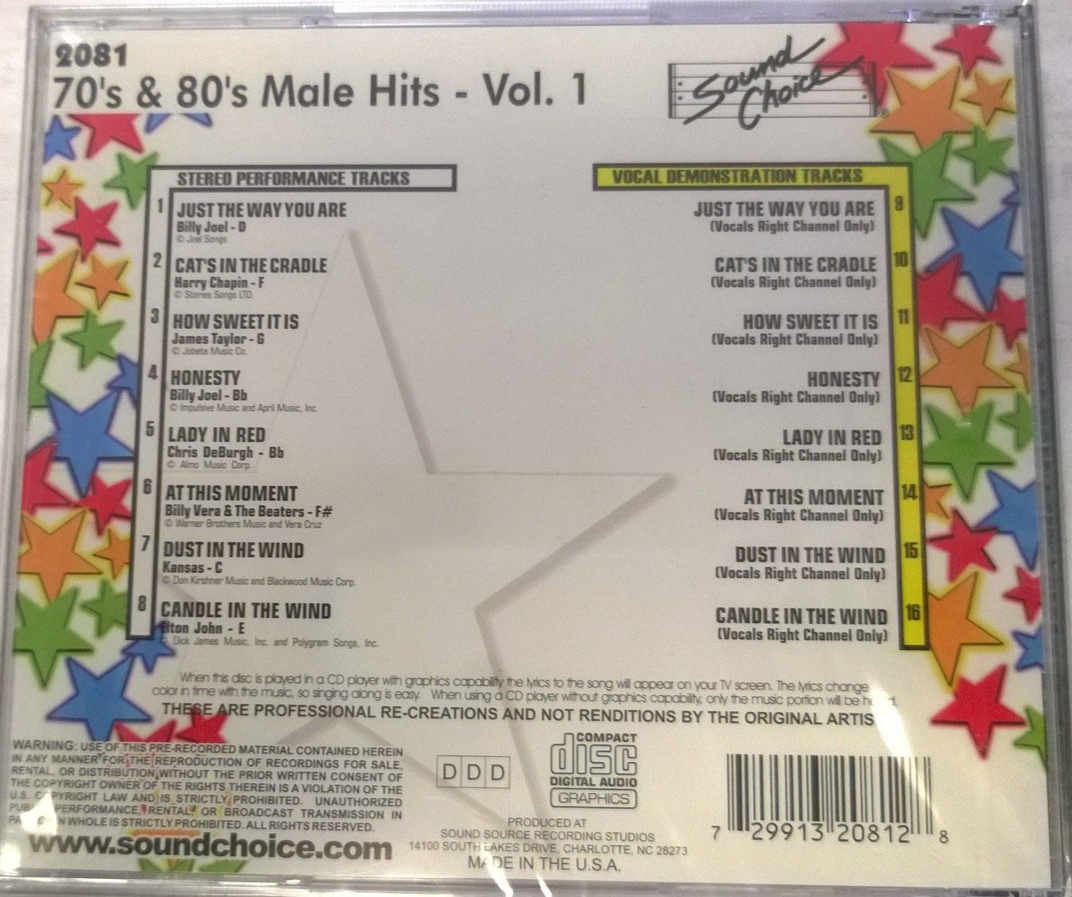【CD】Karaoke: 70's & 80's Male Hits 1