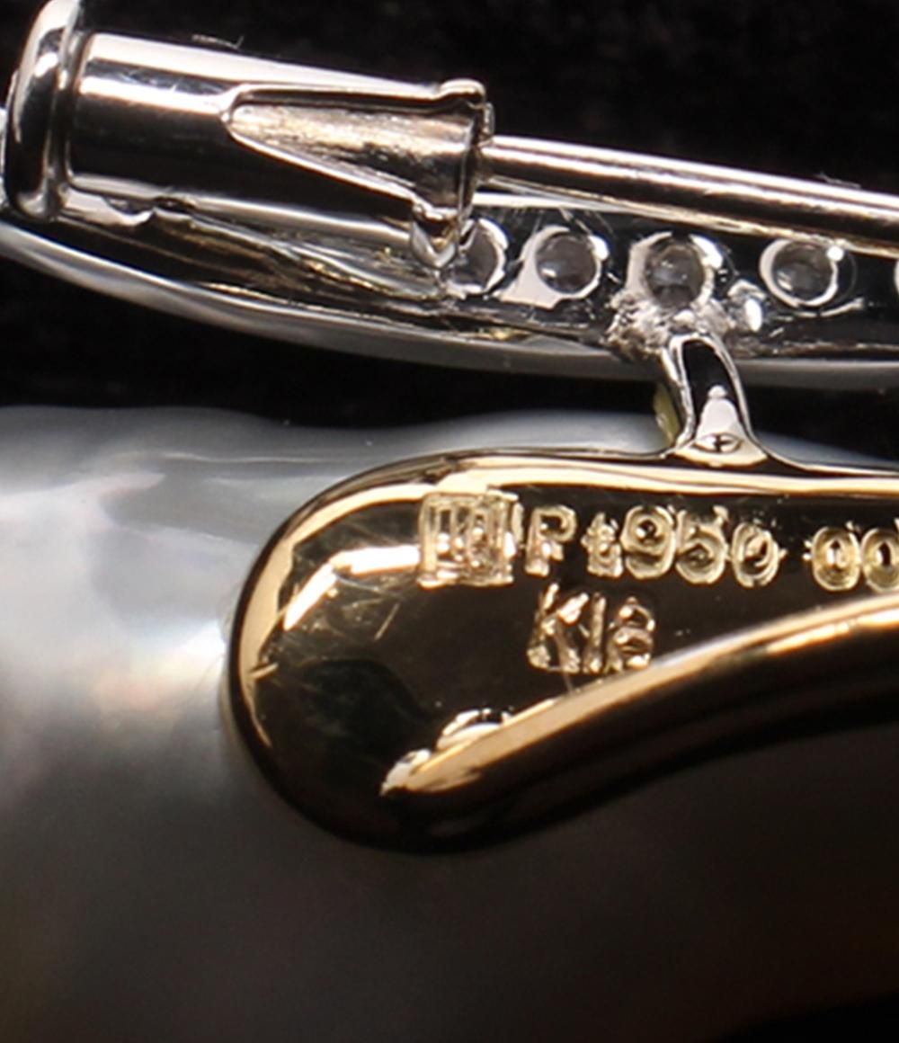 ウエダジュエラー　ブローチ ウエダジュエラー ブローチ K18 Pt950 バロックパール 約22x12mm