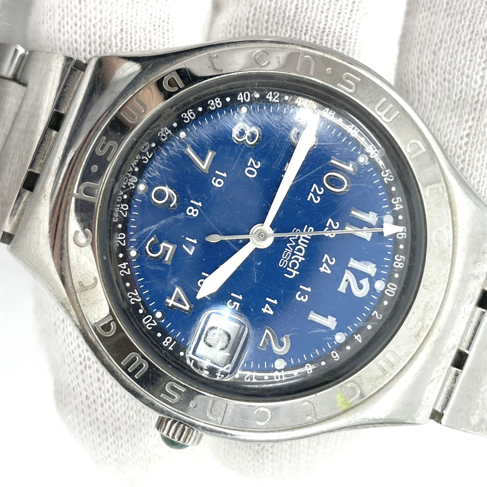 動作未確認 Swatch スウォッチ Irony アイロニー 腕時計 クォーツ 青 