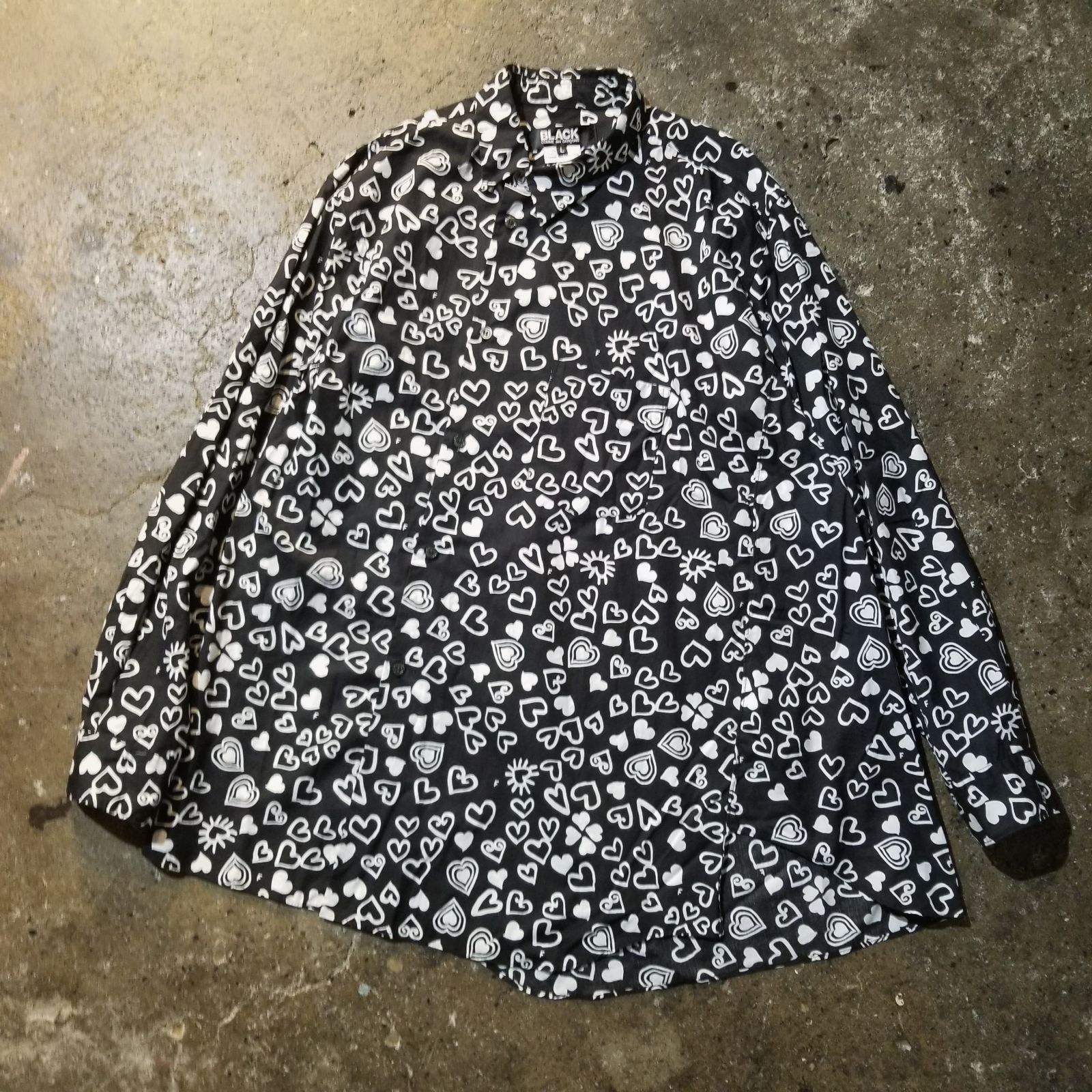 BLACK COMME des GARCONS 22aw 総柄捻れシャツ L ブラック 