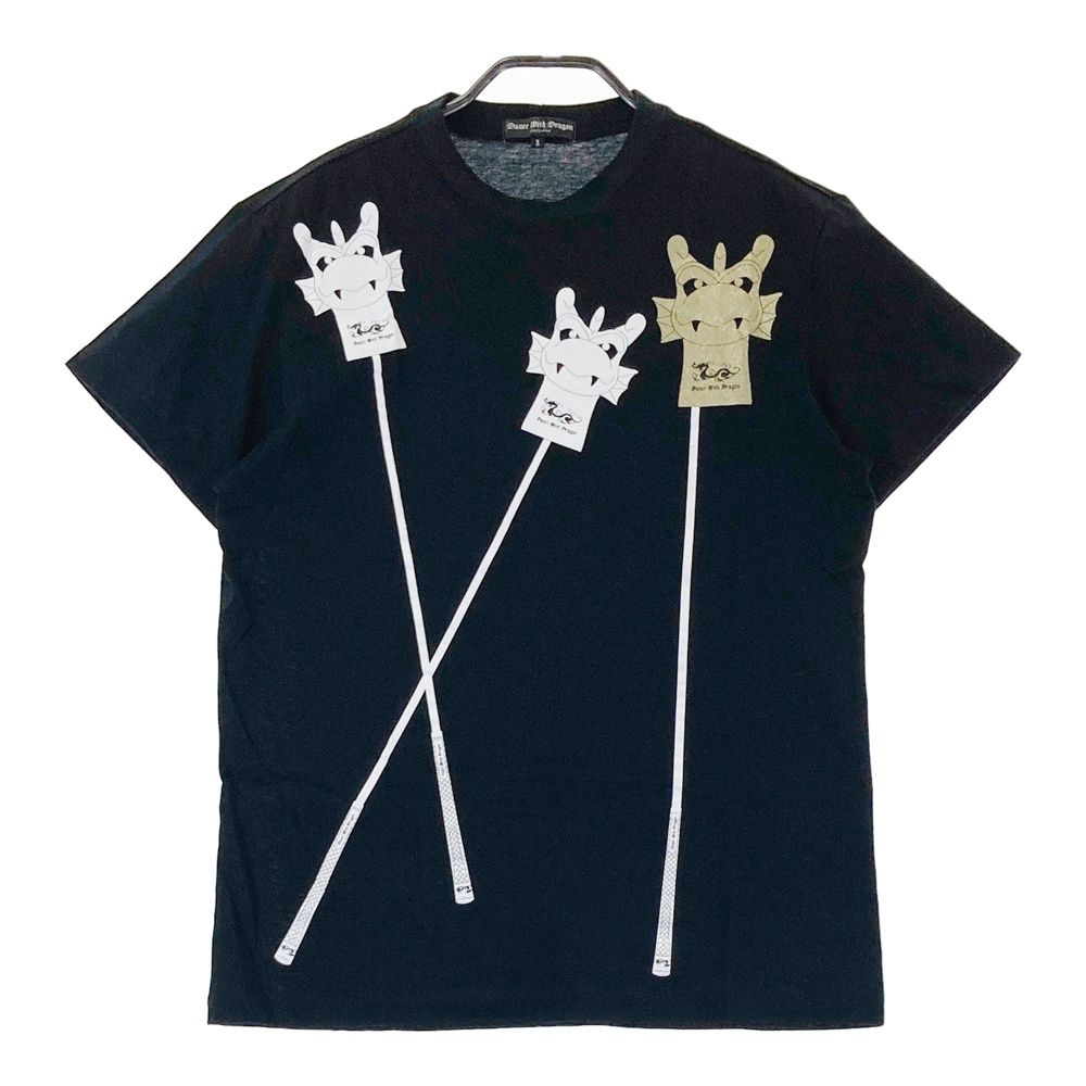 サイズ：2 DANCE WITH DRAGON ダンスウィズドラゴン 半袖Tシャツ チビドラ ブラック系 [240101488062] ゴルフウェア メンズ ストスト