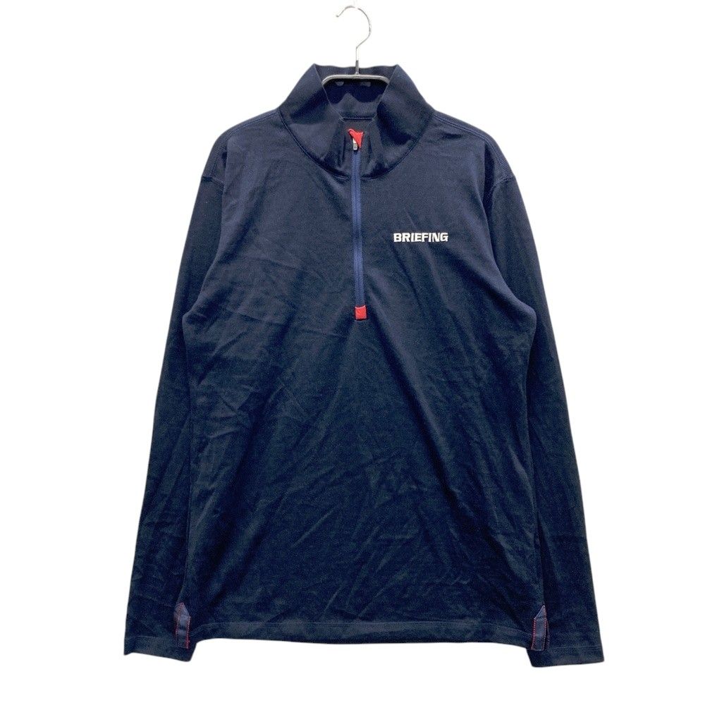 サイズ：S BRIEFING GOLF ブリーフィング BRG213MA7 ハーフジップ長袖ニットTシャツ ウール  ネイビー系 [240101502142] ゴルフウェア メンズ ストスト サイズ：S BRIEFING GOLF ブリーフィング BRG213MA7 ハーフジップ長袖