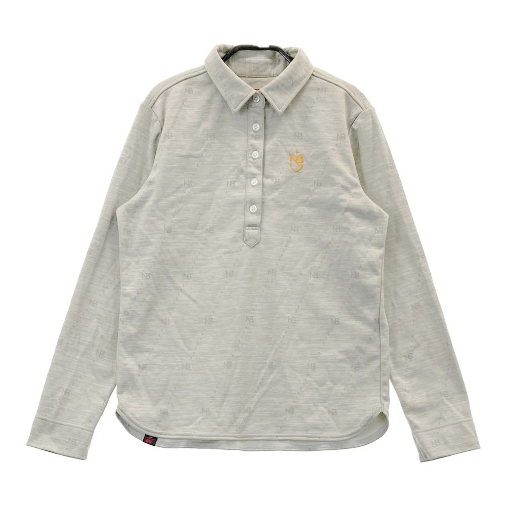 サイズ：2 NEW BALANCE GOLF ニューバランス 裏起毛 長袖ポロシャツ 総柄 グレー系 [240101513814] ゴルフウェア レディース ストスト 6,600円