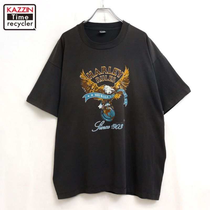 80s USA製 vintage HARLEY DAVIDSON SCREEN STARS イーグル 半袖T 