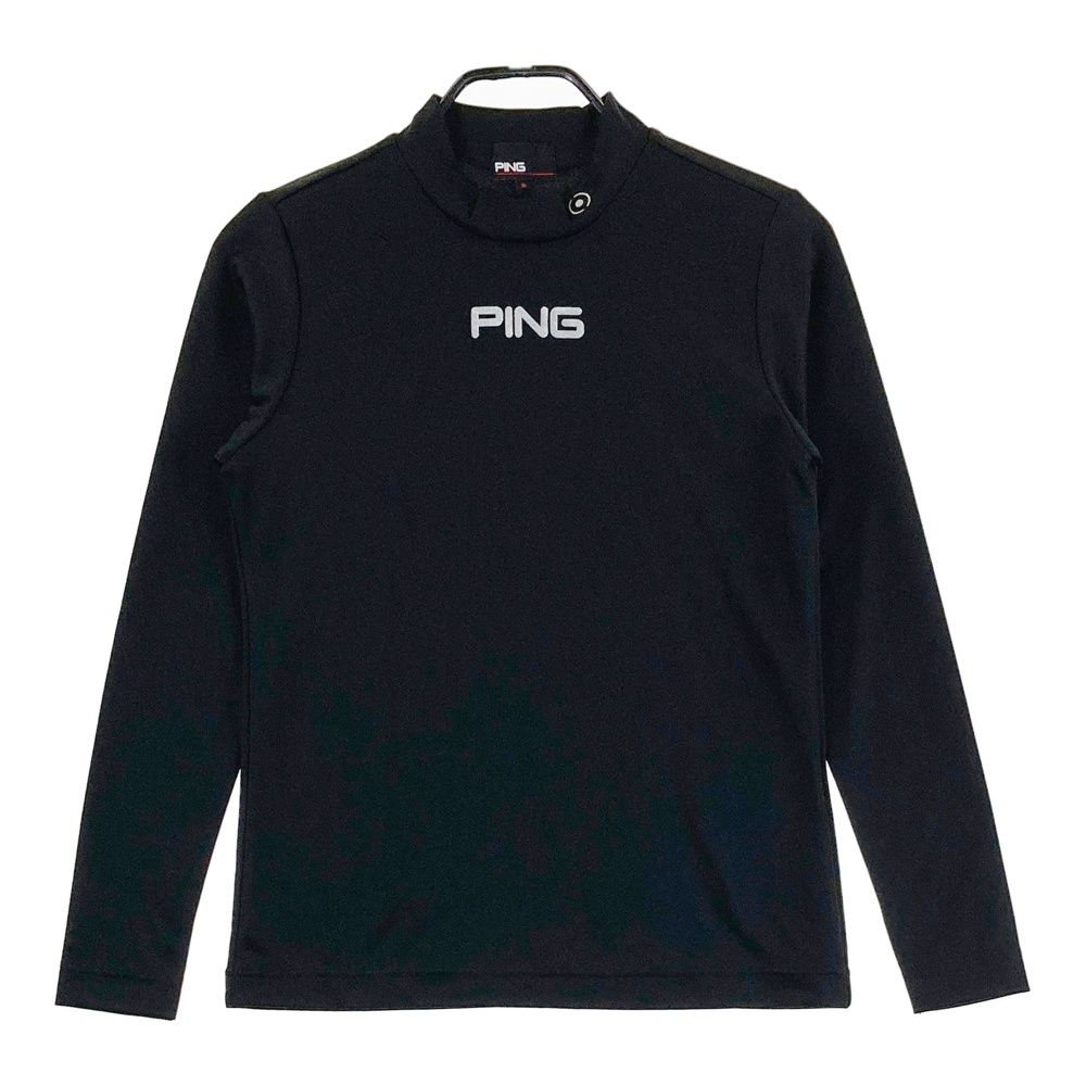 サイズ：S PING ピン モックネック長袖Tシャツ ブラック系 [240101584877] ゴルフウェア メンズ ストスト