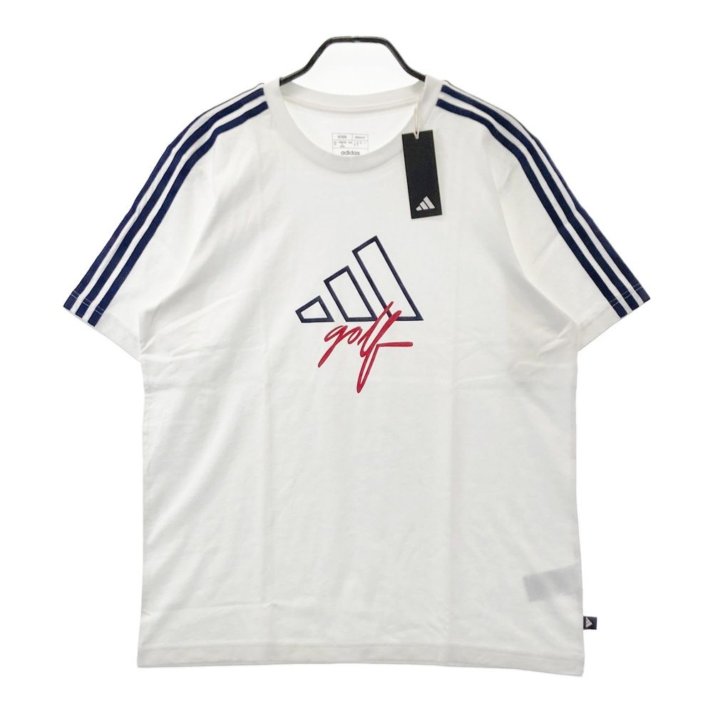 サイズ：2XL ADIDAS GOLF アディダスゴルフ 2024年モデル 半袖Tシャツ グラフィックTシャツ ロゴ スリーストライプ ホワイト系 [240101627674] ゴルフウェア メンズ ストスト