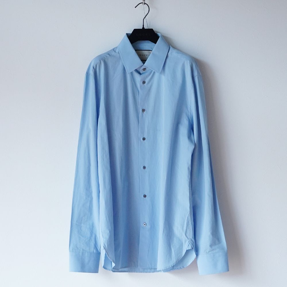 【未使用・訳あり】GUCCI 長袖シャツ ブルー 41/16 no.254