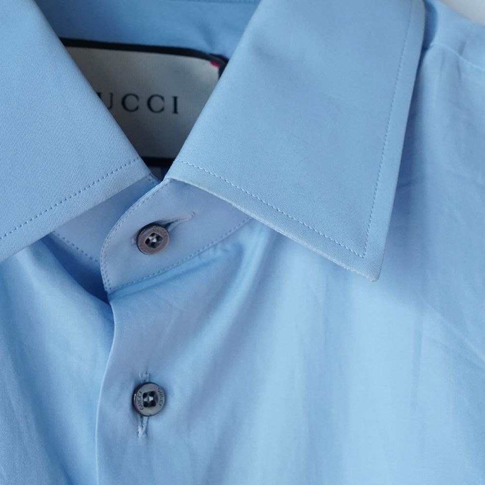 【未使用・訳あり】GUCCI 長袖シャツ ブルー 41/16 no.254