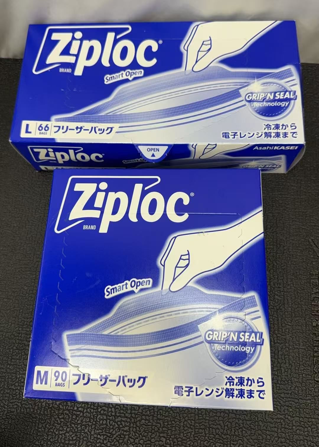 大容量 ジップロック フリーザーバッグL66枚入+M 90枚入//734343