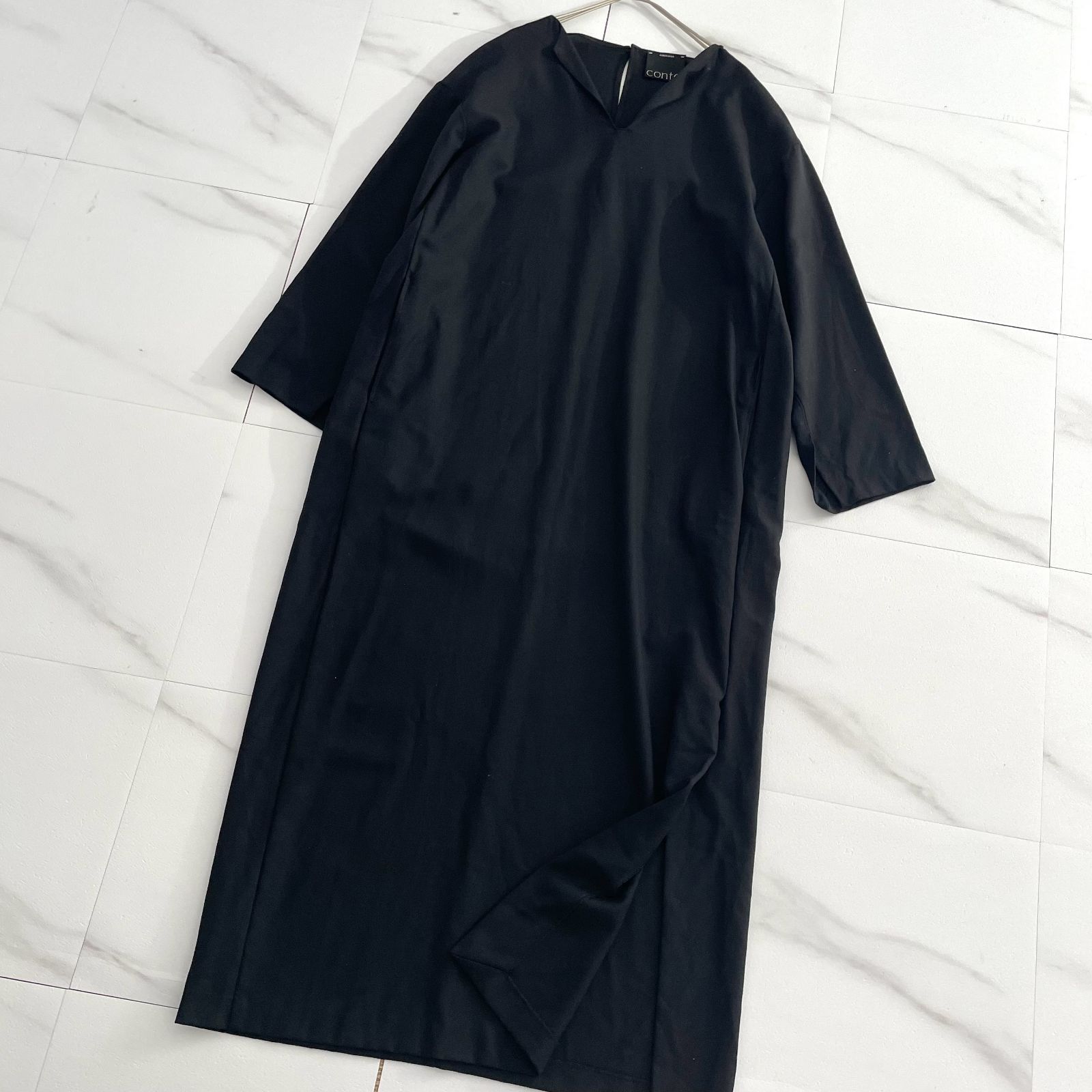 美品✨CONTE コンテ グラスカッティングワンピース フォーマル ロング マキシ ブラック 黒 UNITED ARROWS ユナイテッドアローズ 辺見えみりプロデュース