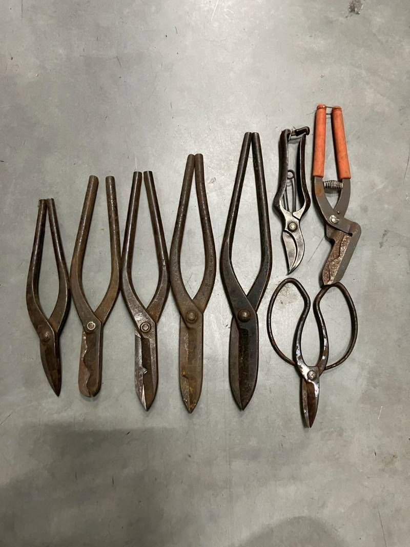 【送料無料】　古道具 金切りはさみ 板金ばさみ 裁ちばさみ 7点セット DIY 工具 4,176円