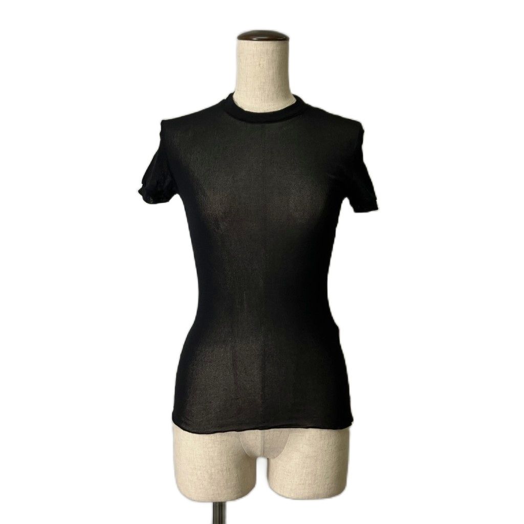 Jean Paul Gaultier シャツブラウス　ブラック パワーネット40 ジャンポールゴルチエ Jean Paul GAULTIER MAILLE パワーネット 無地