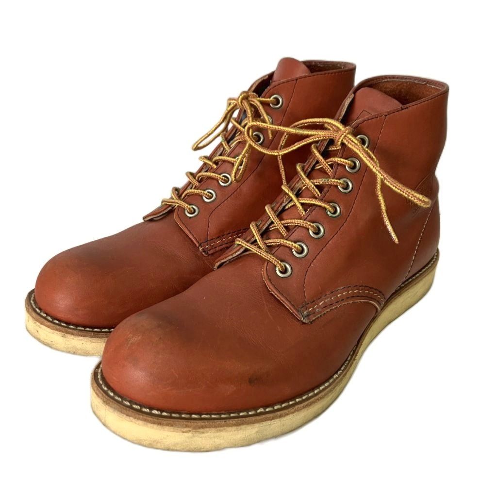 レッドウィング REDWING 6-inch Classic Round 6インチ クラシックラウンド ワークブーツ プレーントゥ 9 1/2 ブラウン 8166