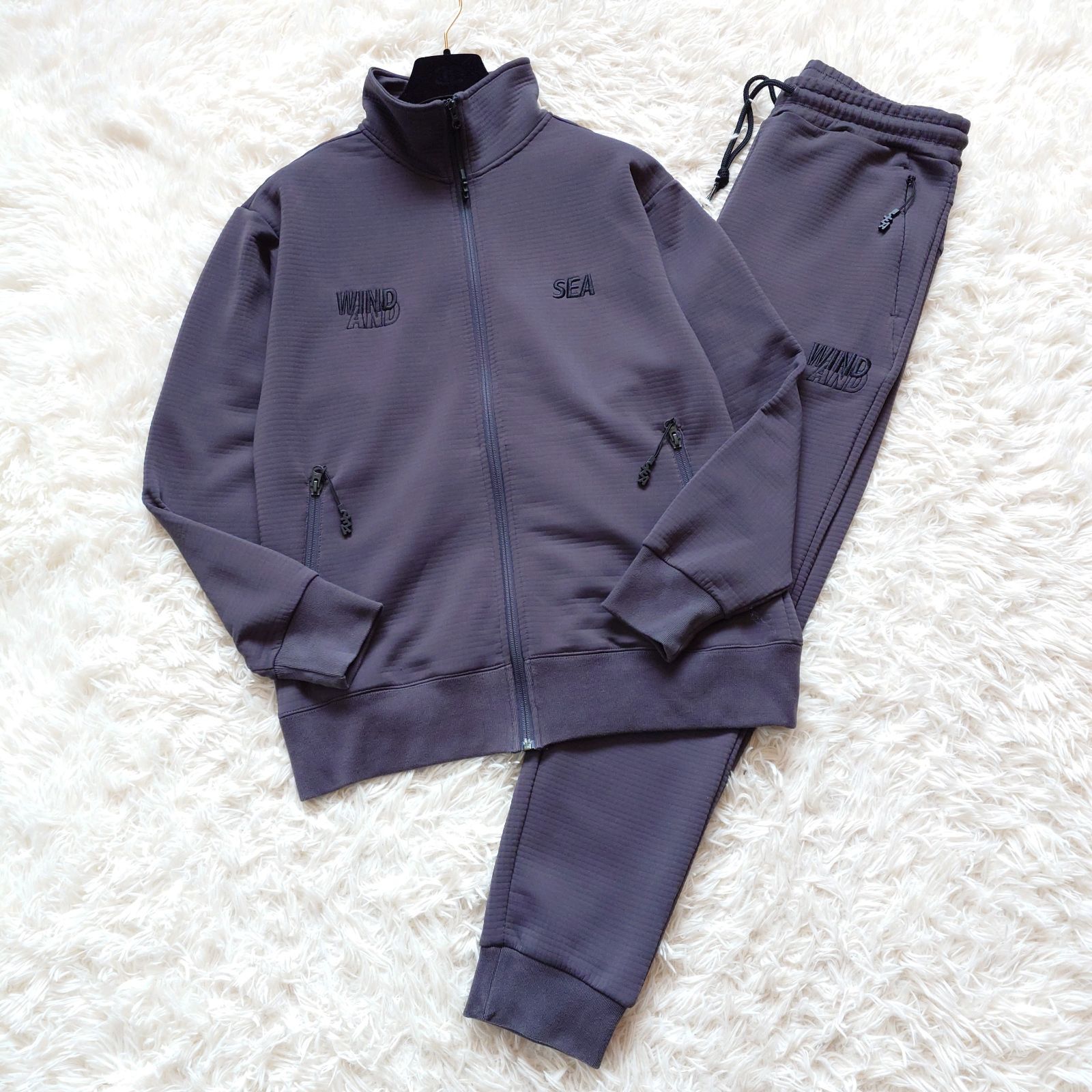 ウィンダンシー WIND AND SEA WIND AIR TEX トラックジャケット ジョガーパンツ セットアップ ジャージ 刺繍ロゴ