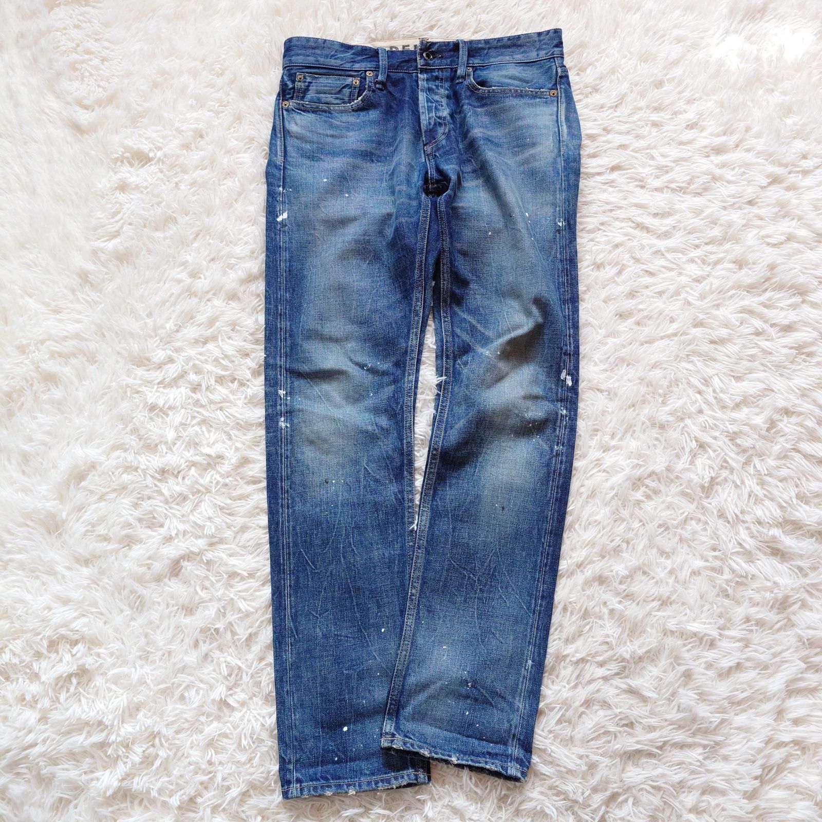 DENHAM デンハム RAZOR MIJ 54（日本製）W31 ペイント ヒゲ ハチノス 