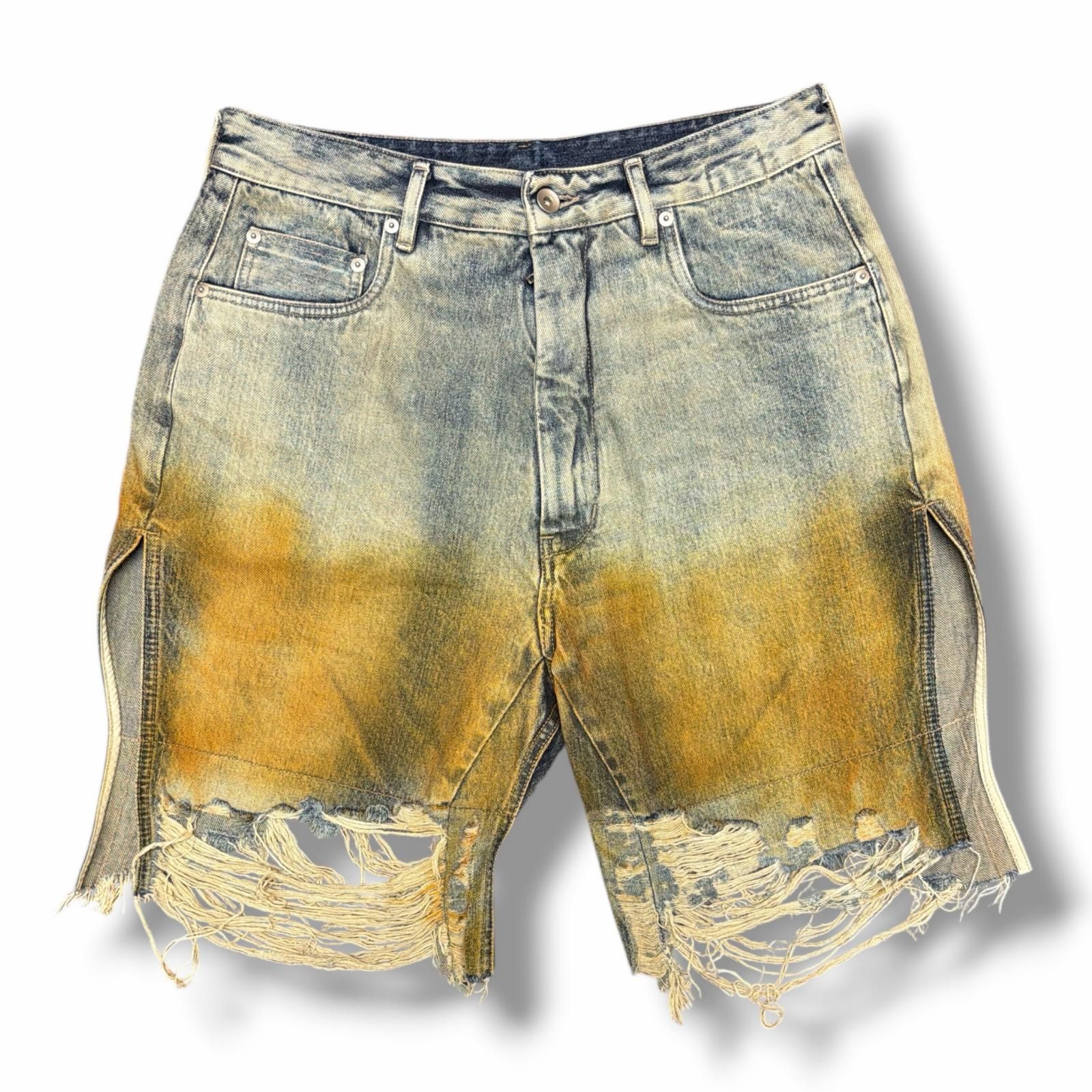 DRKSHDW 24SS GETH CUTOFFS ゲス ブリーチ デニム ショーツ ハーフパンツ ハーフパンツ ダークシャドウ DU01D1357-DKYDFR インディゴ 32 （93977A） DRKSHDW 24SS GETH CUTOFFS ゲス ブリーチ デニム ショーツ ハーフ