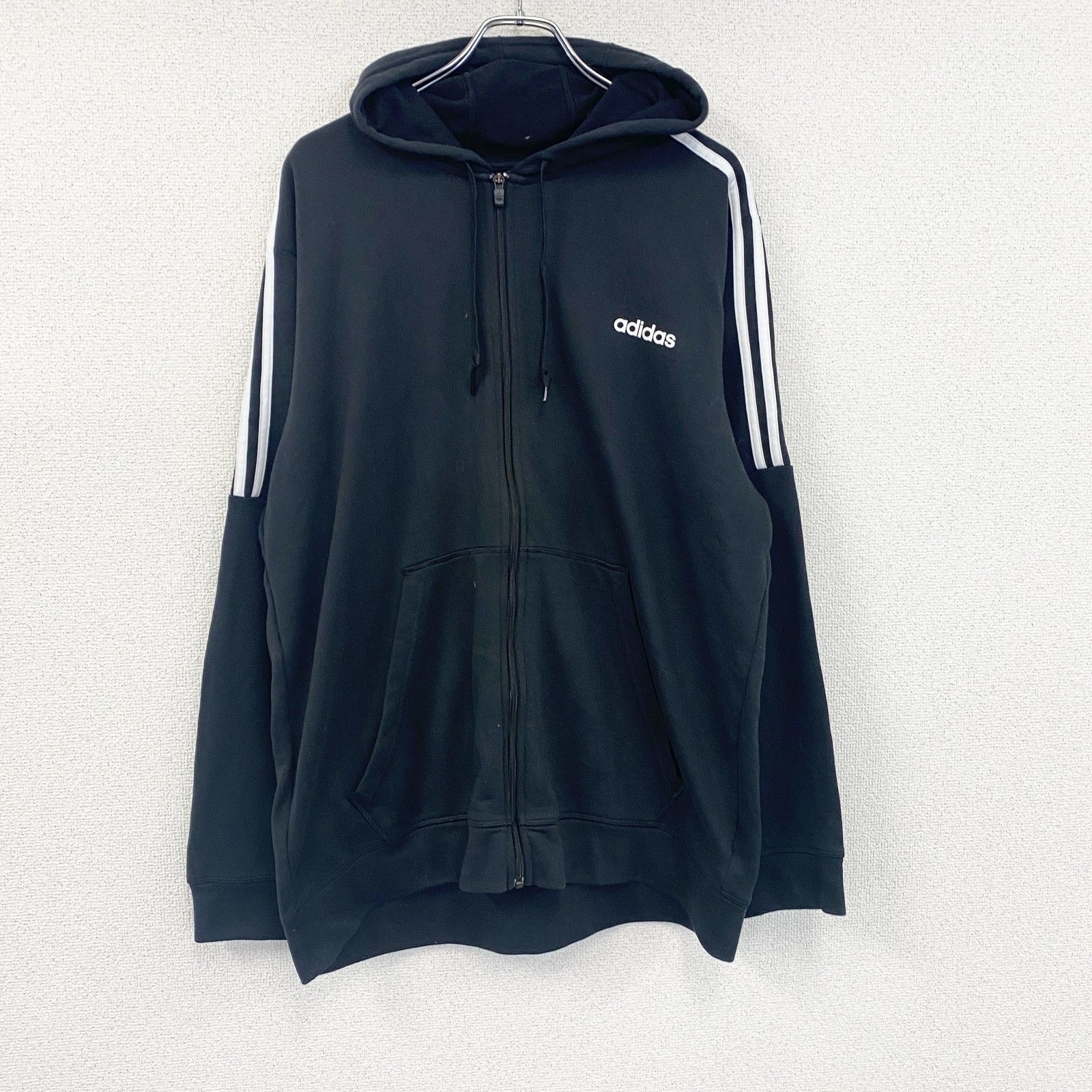 adidas アディダス フルジップスウェットパーカー/フーディー 黒 