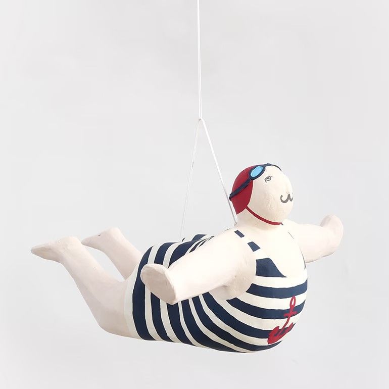 【新品】【1点販売】BATELA[バテラ]PAPIER MACHE HANGING DIVER D6683[張り子 オブジェ 紙細工 パルプ ハンドペイント インテリア]