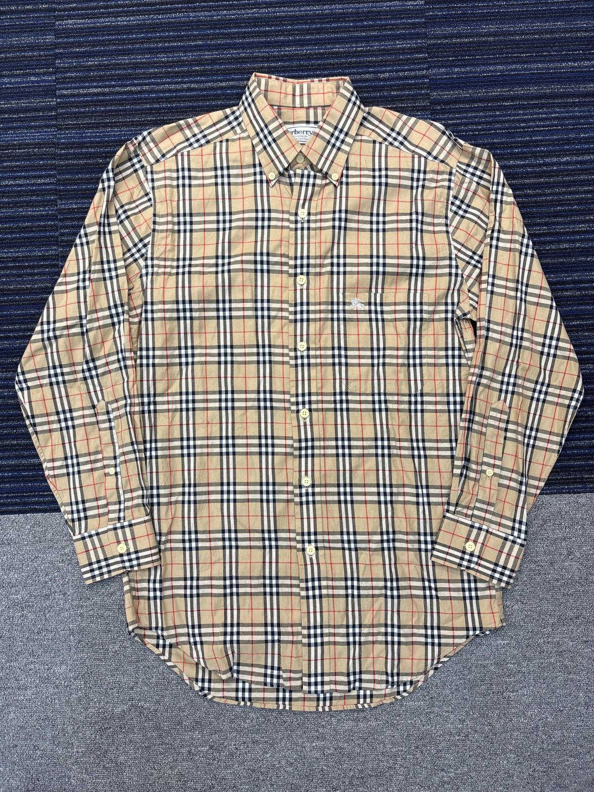 90s Burberrys ノバチェックシャツ 柄シャツ 香港製 送料無料♪