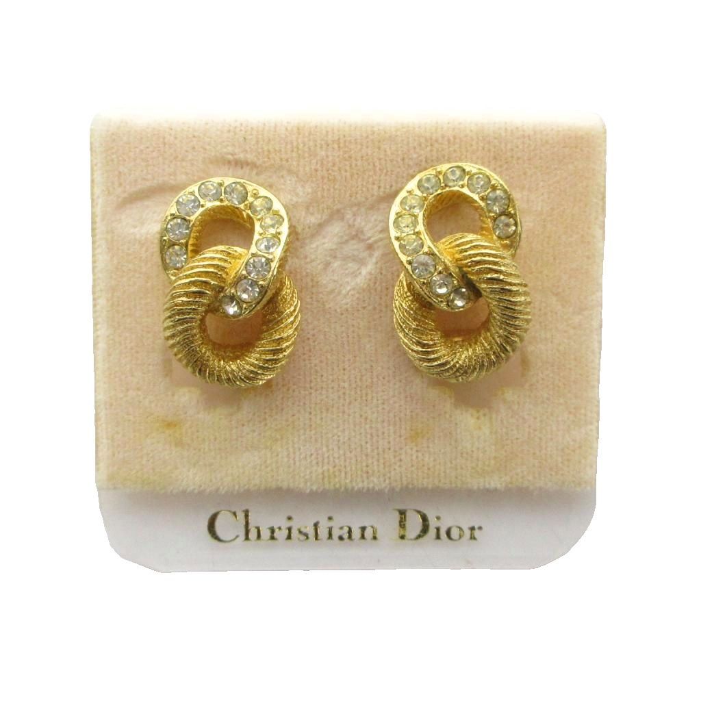 クリスチャンディオール Christian Dior イヤリング アクセサリー クリップ式 両耳用 ゴールドカラー ■GY18 /MQ ■OH