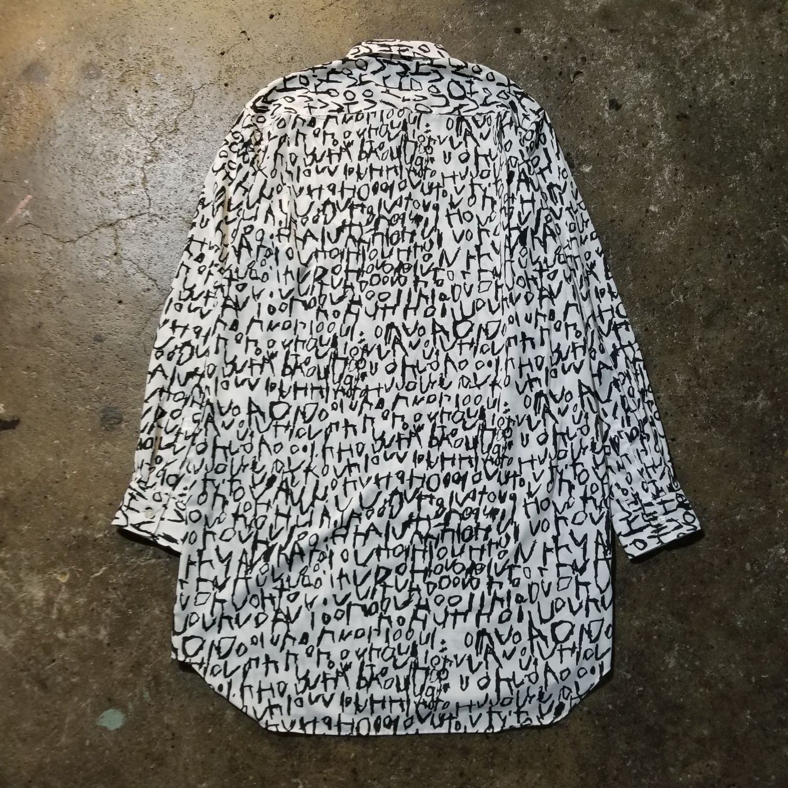 COMME des GARCONS HOMME PLUS 23aw 英字総柄 ロングシャツ M
