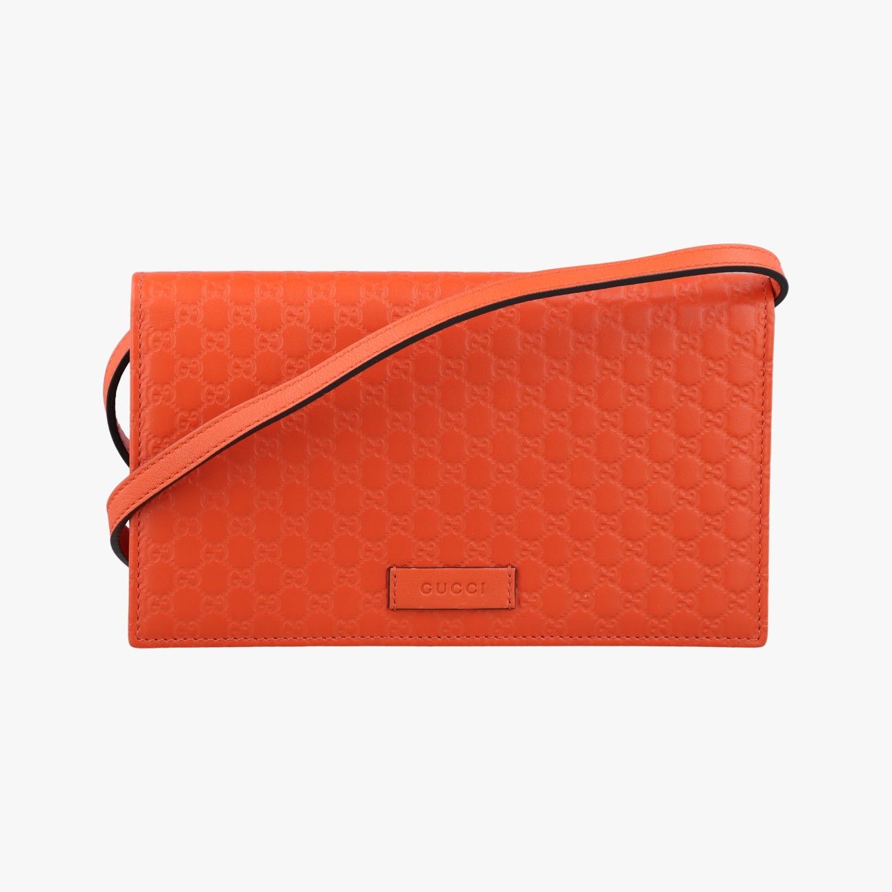 グッチGucciマイクログッチシマ オレンジ レザー 466507