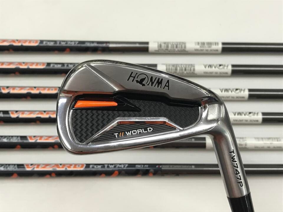 ホンマゴルフ　TOUR WORLD TW747 P　VIZARD For TW747 50　Rフレックス　アイアンセット　中古【最短即日発送】