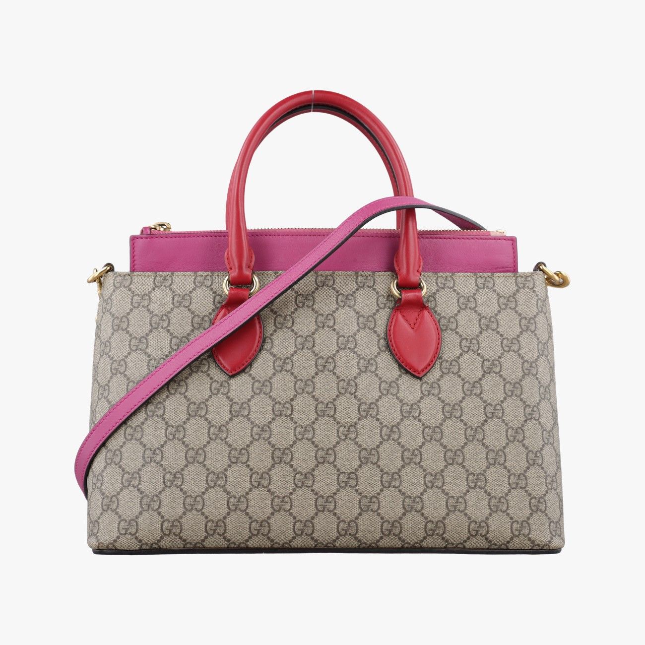 グッチGucciGGスプリームGGスプリーム ベージュ×レッド×ピンク PVCコーティングキャンバス×レザー 432123 B019791425 グッチGucciGGスプリーム ベージュ×ピンク×レッド PVCコーティング