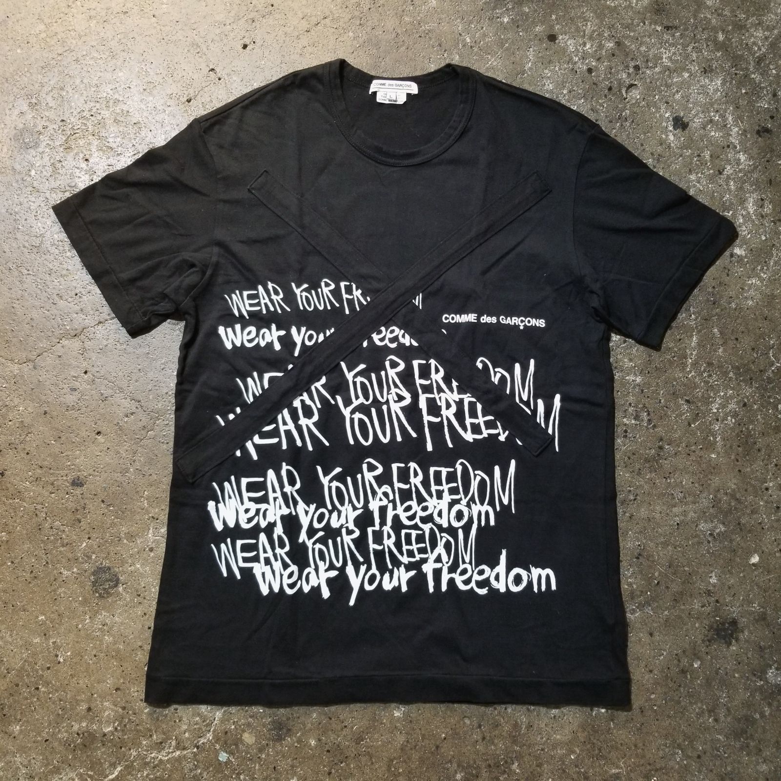 COMME des GARCONS AD2019 メッセージプリントTシャツ 