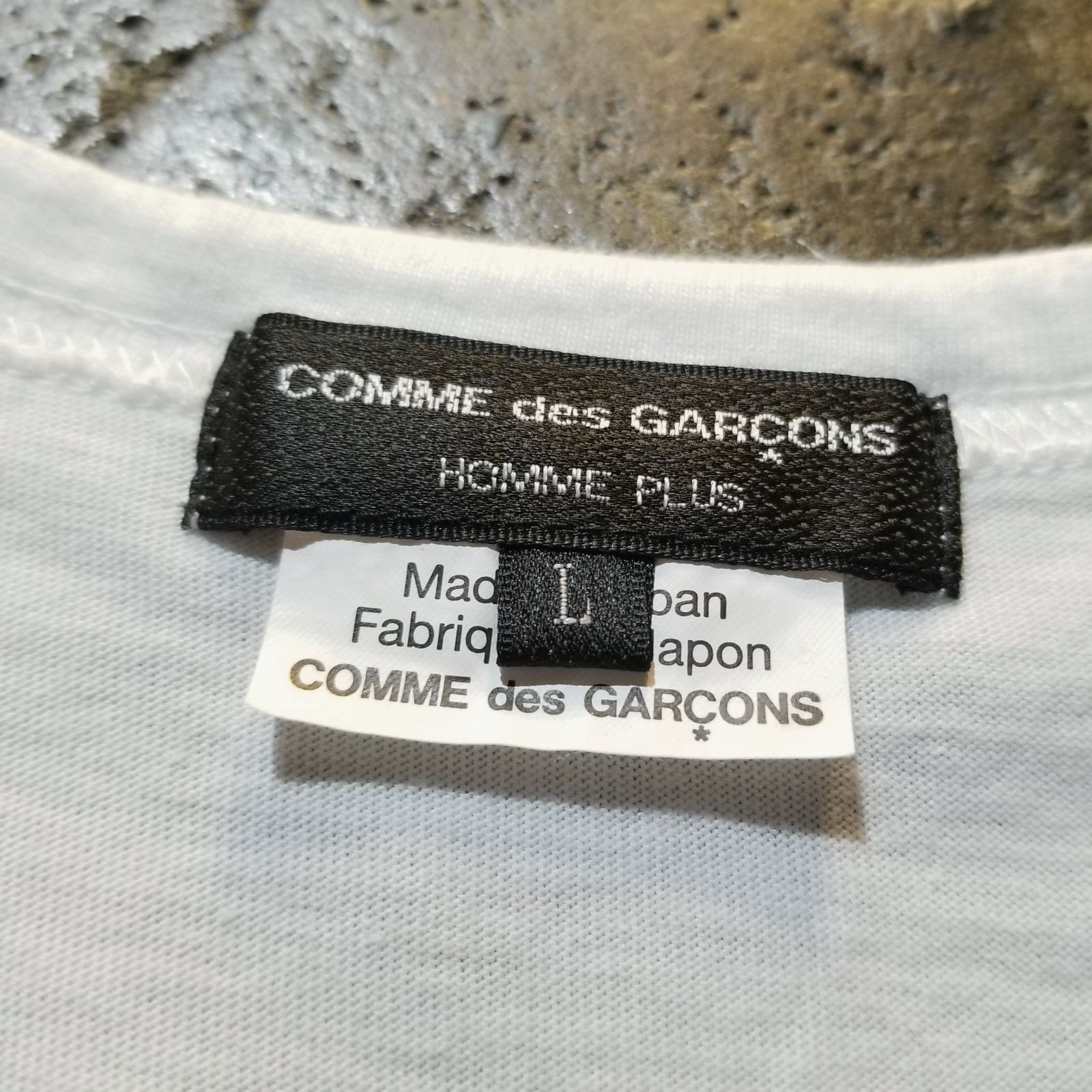 コムデギャルソン オム プリュス Tシャツ AD2019 Message COMME des GARCONS HOMME PLUS AD2019 メッセージプリントTシャツ L