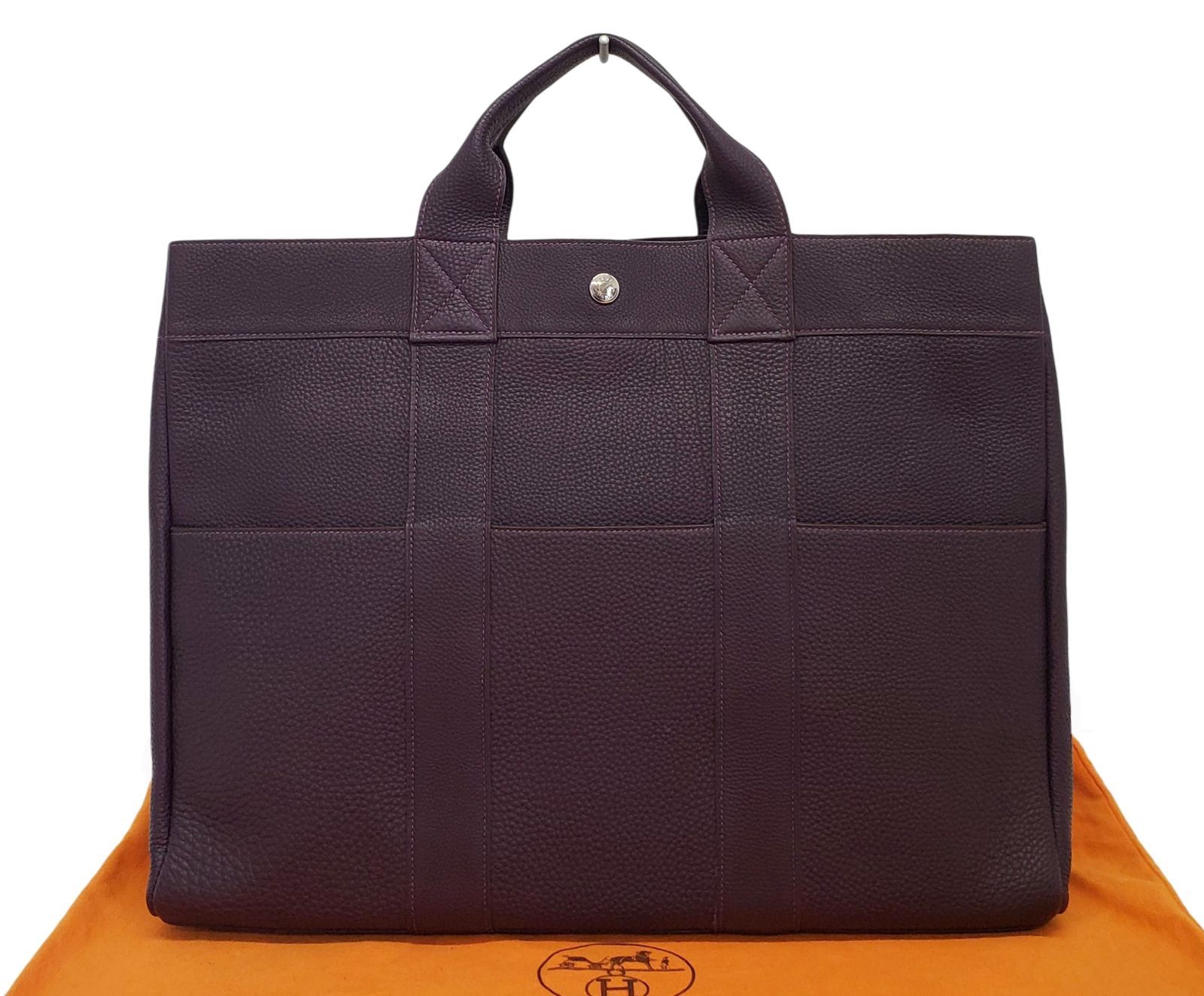 S360◆ほぼ未使用【エルメス】フールトゥ トートMM オールレザー◆トゴ □F刻印 ハンドバッグ ビジネスバッグ レザン