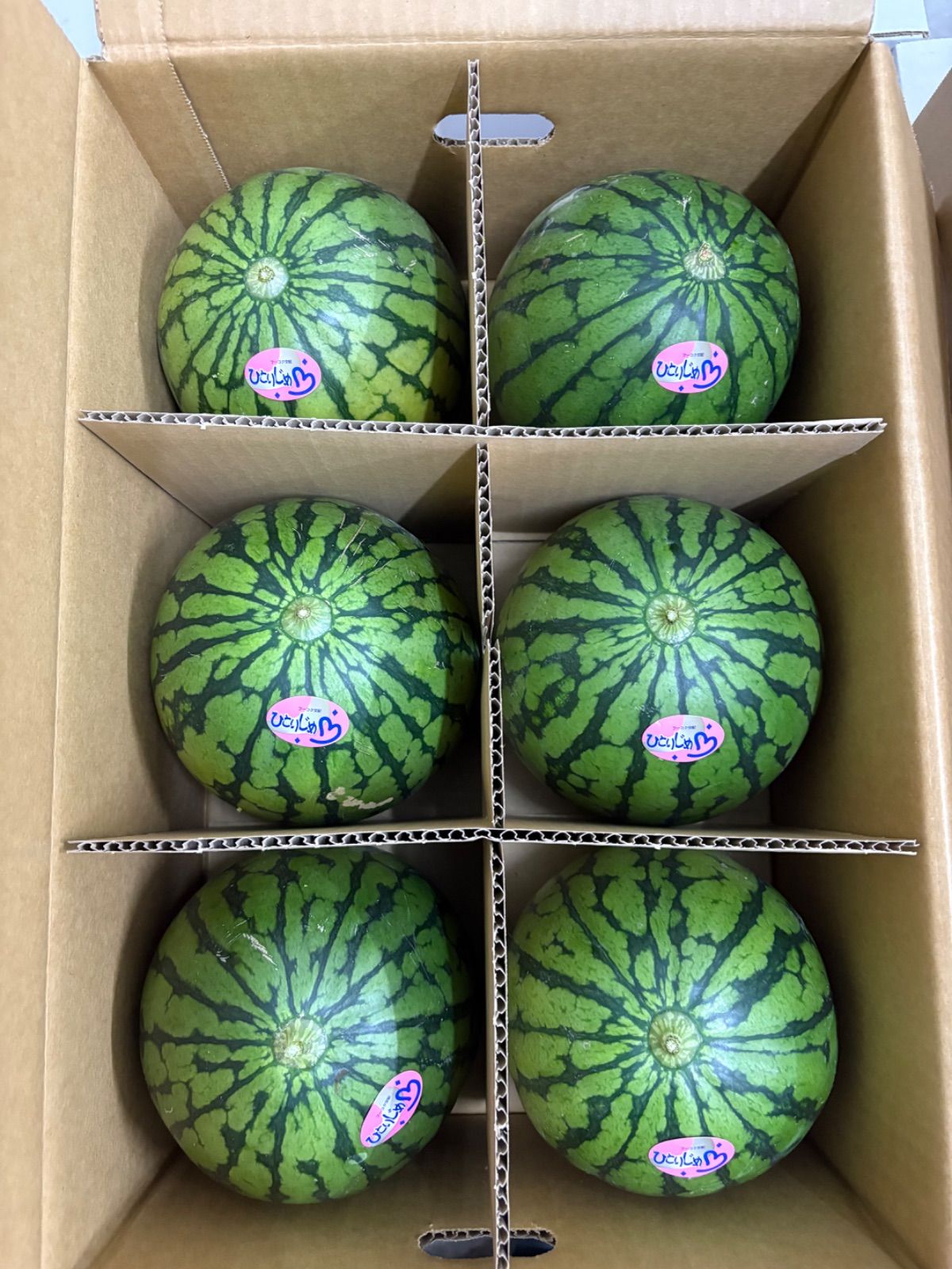 産地直送小玉スイカひとりじめ6玉入り！箱込9.5キロ前後北海道東北各県
