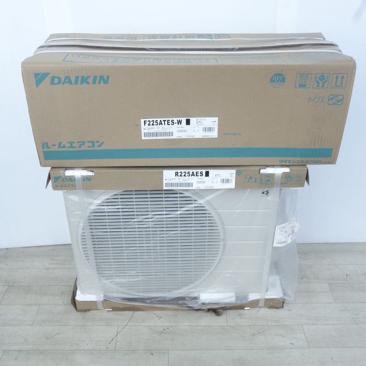 未開封】DAIKIN ダイキン ルームエアコン 室内機(F225ATES-W)・室外機 