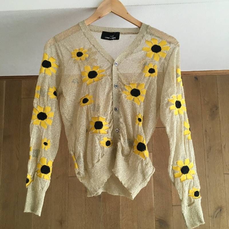 tricot comme des garcons フロッキーフラワーカーディガン 美品 tricot COMME des GARCONSトリココムデギャルソン フラワー