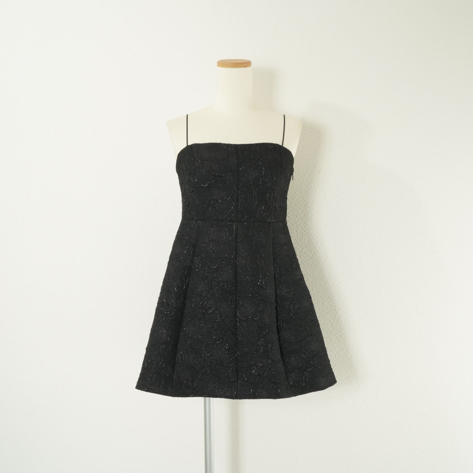 AMERI アメリ MEDI 2WAY JACQUARD BARE TOP ジャガード ベア トップ ジレ トップス ロング 黒